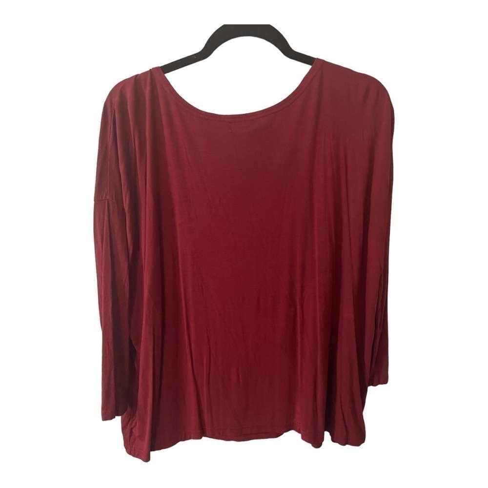 Piko 1988 LADIES WINE OVERSIZED DOLMAN STYLE TUNIC WITH LONG SLEEVES SIZE SMALL - Picture 3 of 4